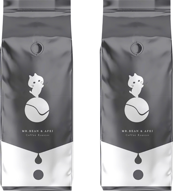MR.BEAN&AFEI 豆豆先生與他的阿肥 濃郁深焙義式豆咖啡豆一磅, 咖啡豆(無研磨), 450g, 2包
