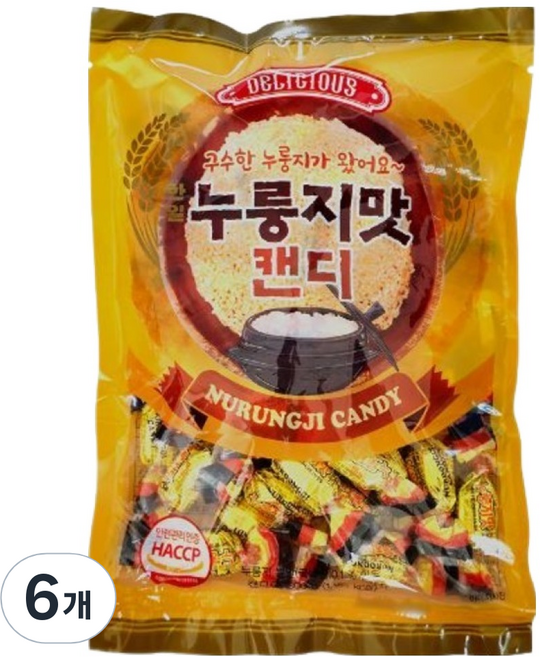 물샘 한일 누룽지맛 캔디, 6개, 300g