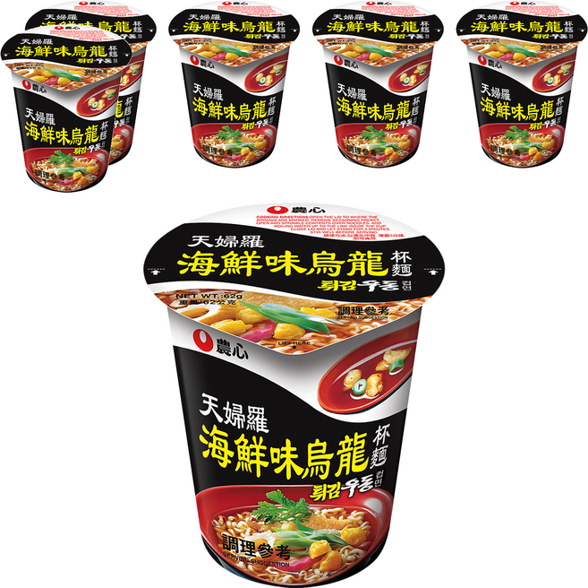 NONGSHIM 農心 天婦羅海鮮味 烏龍杯麵, 62g, 6入