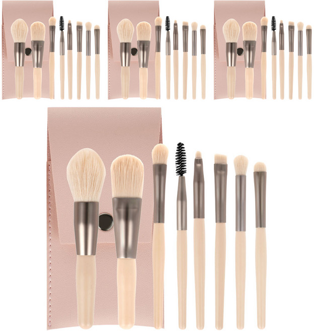 생활공식 8종 휴대용 메이크업 브러쉬, 4개, 혼합색상