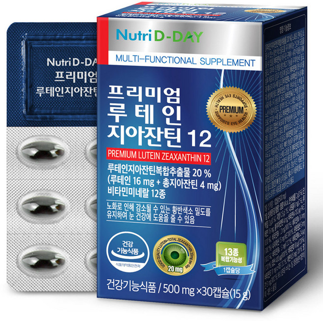 Nutri D-DAY 優質葉黃素玉米黃素12膠囊, 30顆, 1盒