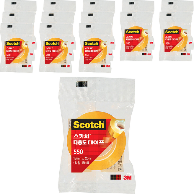 스카치 다용도 테이프 550 리필 18mm x 20m, 14개