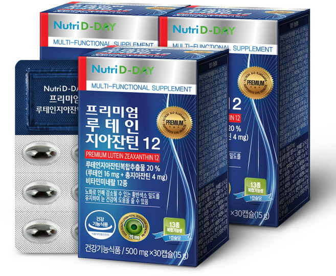 뉴트리디데이 프리미엄 루테인 지아잔틴12, 30정, 3개
