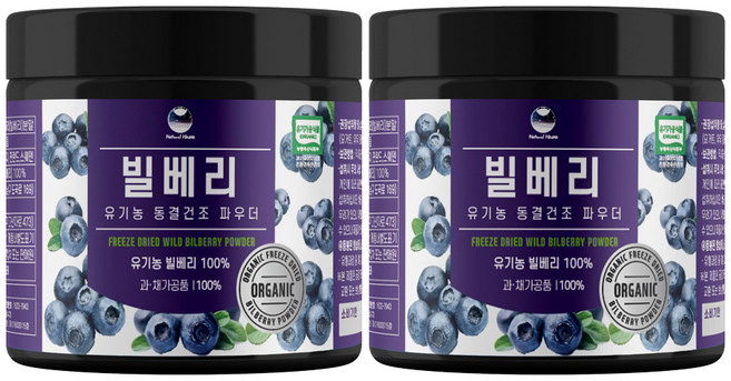 해나식품 유기농 동결건조 와일드 빌베리 분말, 100g, 2개