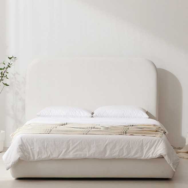 우아미 샌더 아쿠아텍스 패브릭침대 프레임 단품 방문설치, 아이보리