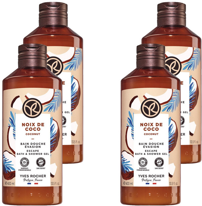 YVES ROCHER 伊夫黎雪 Escape沐浴露 椰香, 400ml, 4瓶