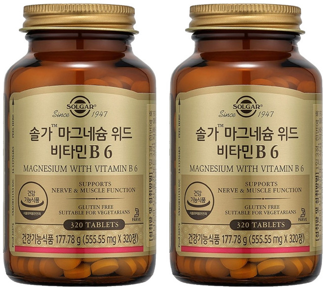 SOLGAR 鎂與維他命B6, 320錠, 2個