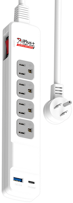 iPlus 保護傘 USB快易充電組延長線 1開4插, 1.2m, 白色, 1條