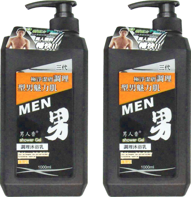 MEN 男人香 3代抗痘沐浴乳, 1L, 2瓶