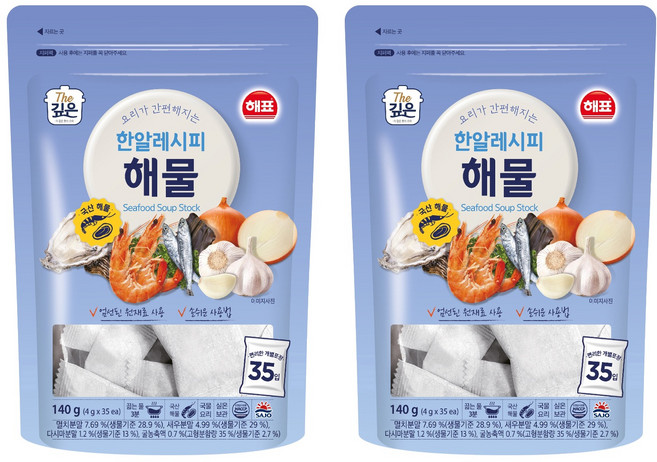 해표 한알레시피 해물, 140g, 2개