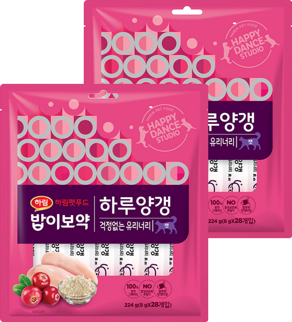 하림펫푸드밥이보약 캣 하루양갱, 걱정없는 유리너리, 224g, 2개