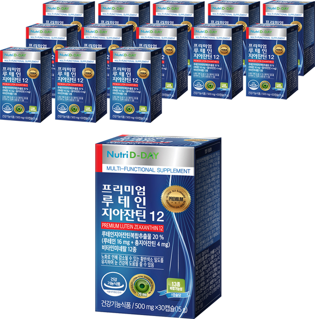 Nutri D-DAY 頂級葉黃素玉米黃素12 營養補充品, 30錠, 14個