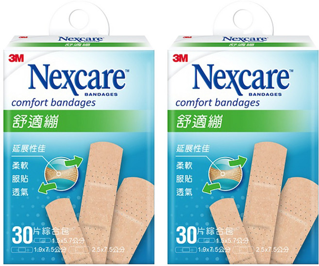 3M Nexcare 舒適繃綜合包, 30片, 2盒