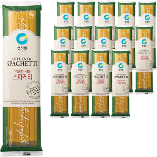 청정원 이탈리아 정통 스파게티면, 500g, 15개
