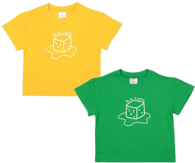 레인보우키즈 아동용 통기성 아이스멜팅 반팔 티셔츠 2종 세트