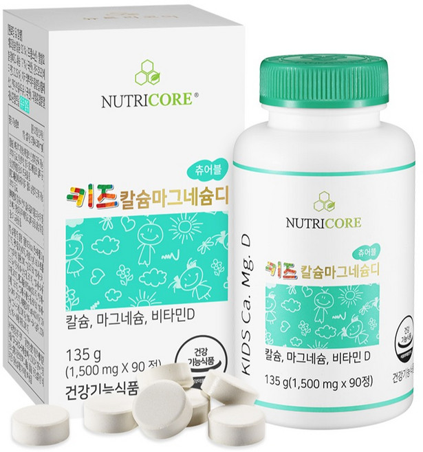 뉴트리코어 키즈 칼슘 마그네슘 디, 90정, 1개