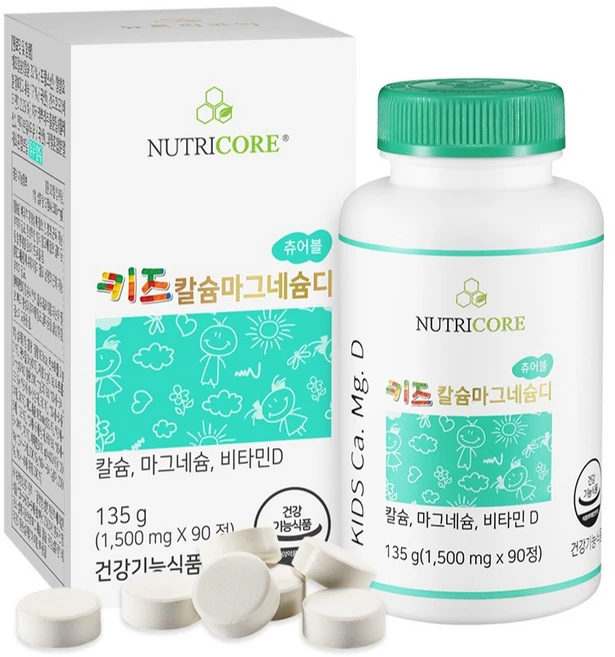 뉴트리코어 키즈 칼슘 마그네슘 디, 90정, 1개 - 쿠팡