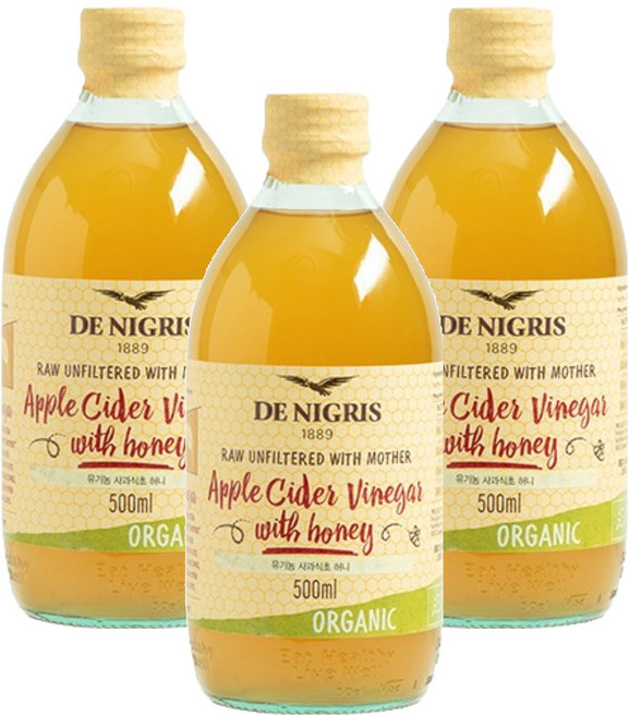 데니그리스 사과식초 허니, 500ml, 3개