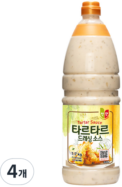 첫맛 타르타르 드레싱 소스, 1.7kg, 4개