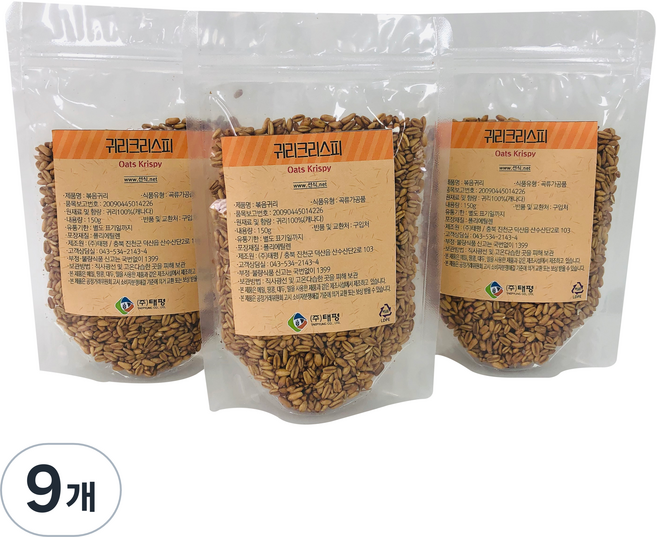태평선식 귀리크리스피, 150g, 9개