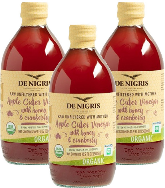 데니그리스 사과식초 허니크랜베리, 500ml, 3개