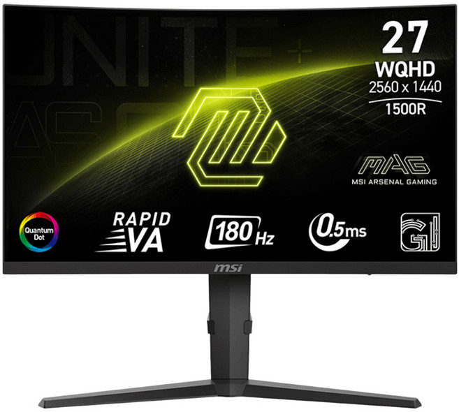 msi 微星 MAG 27" 電競曲面 顯示器 16:9 Rapid VA WQHD 180Hz 0.5ms 黑色 MAG 275CQRF QD E2