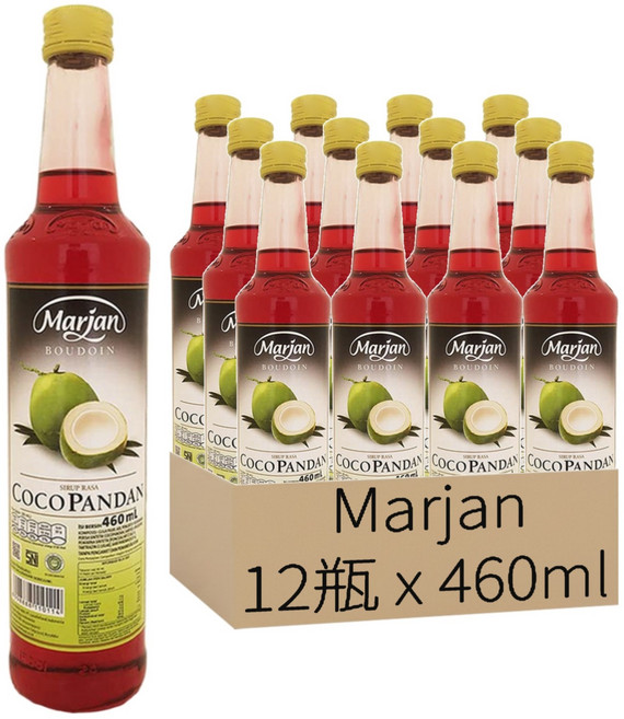 Marjan 椰子香蘭糖漿, 460ml, 12瓶