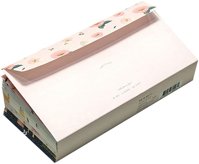 핑크풋 6000 꽃길 편지 봉투세트, 혼합색상, 56개