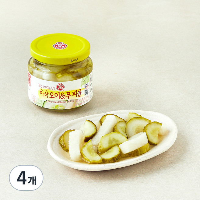 오뚜기 아삭 오이&무 피클, 240g, 4개