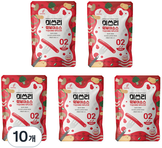 미쓰리 떡볶이소스 02 보통맛, 50g, 10개