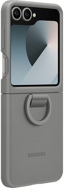 Samsung 三星 手機 矽膠 保護殼 Galaxy Z Flip6 薄型 指環扣 灰色