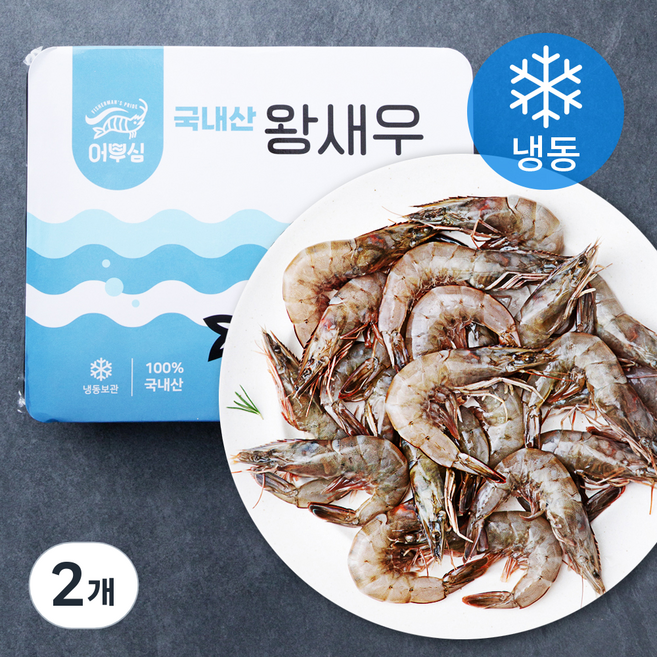 어부심 국내산 왕새우 (냉동), 1kg(대, 30미), 2개