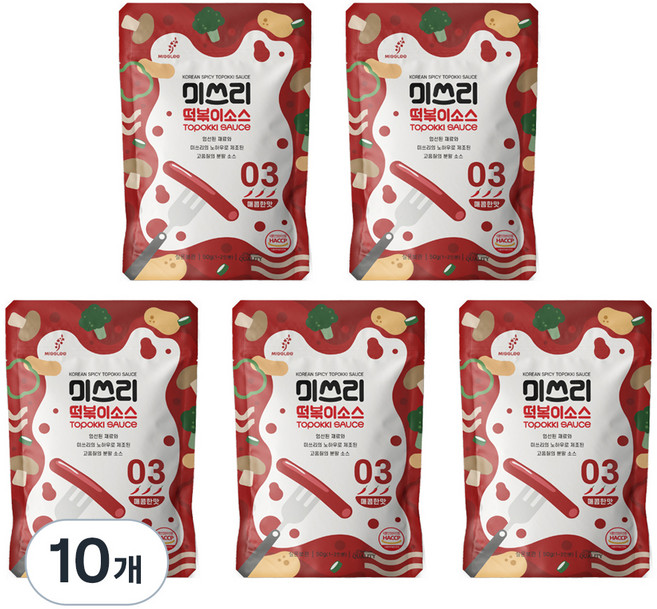 미쓰리 떡볶이소스 03단계 매콤한맛, 50g, 10개