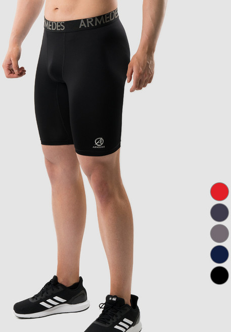 아르메데스 남성용 테크핏 5부 바지 야구 축구 라이딩 트래킹 언더레이어 하의 P-181