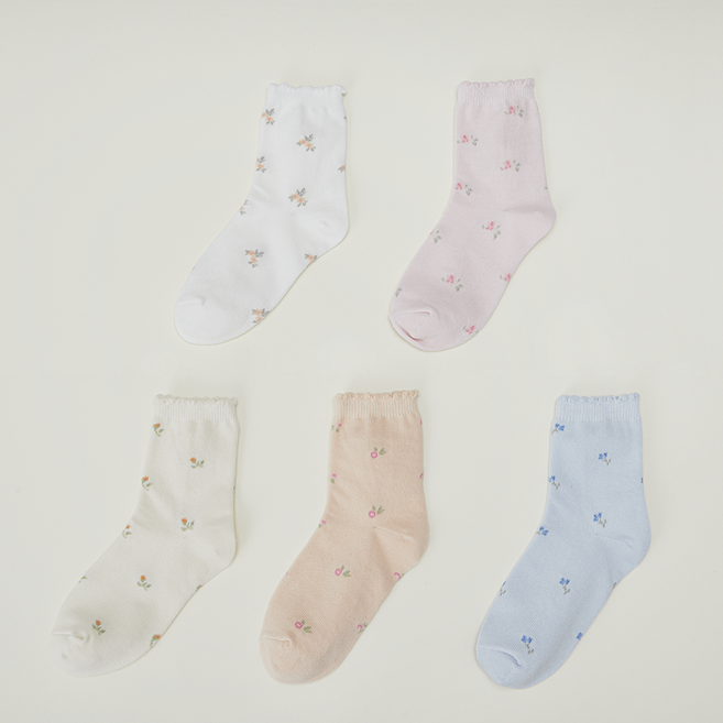 롤리트리 러블리 피콧 양말 5켤레 세트