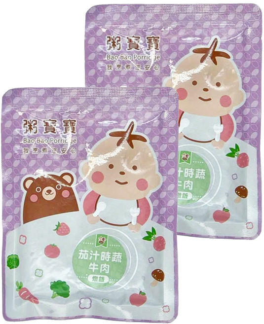 粥寶寶 茄汁時蔬牛肉燉飯 1歲以上, 150g, 2包