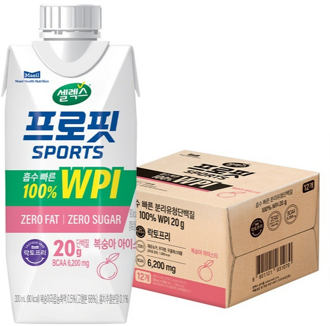 Selex Profit 運動水蜜桃冰茶, 330ml, 12個