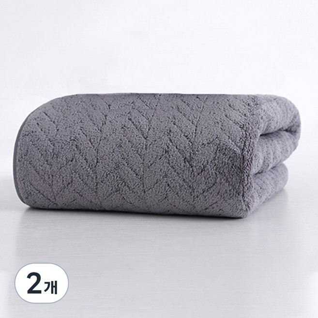 소니오 나뭇잎 소프트 샤워 바스타월 대 280g, 03 다크그레이, 2개