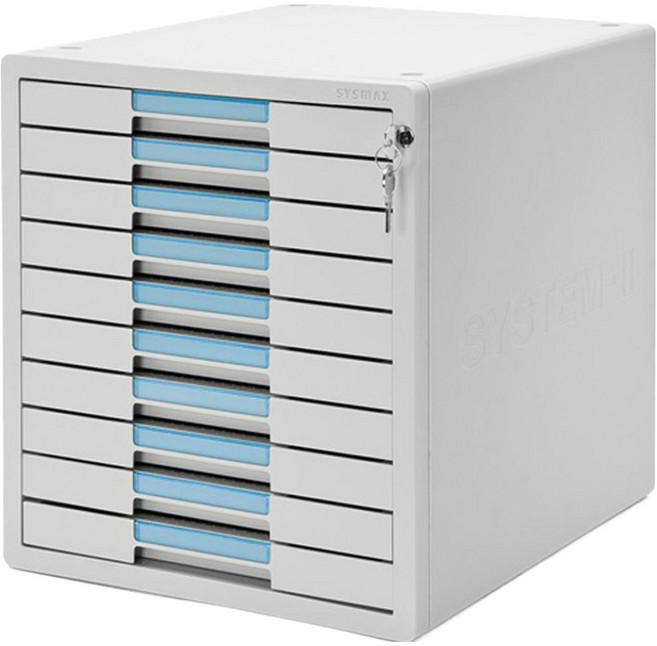 Sysmax 系統附鎖10層文件櫃 1210k (混合色), 10層, 灰色