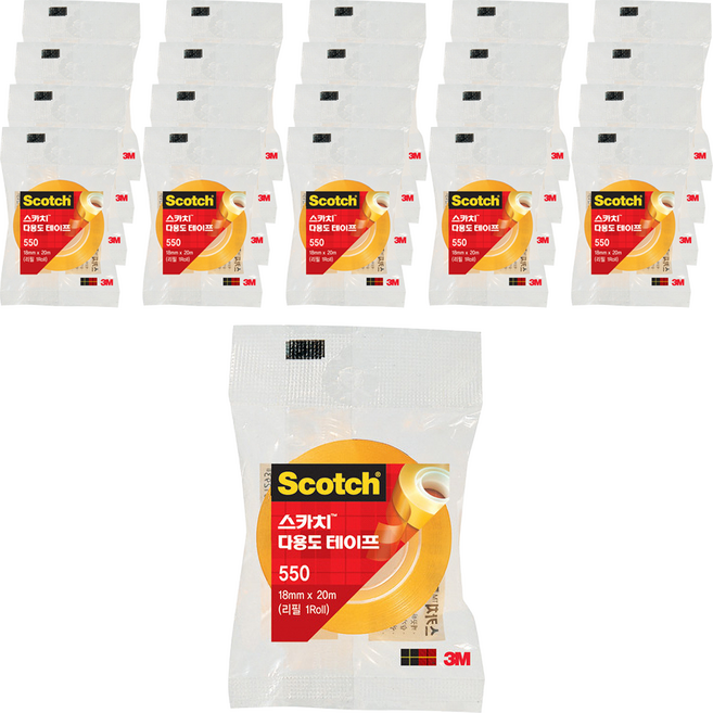 스카치 다용도 테이프 550 리필 18mm x 20m, 21개