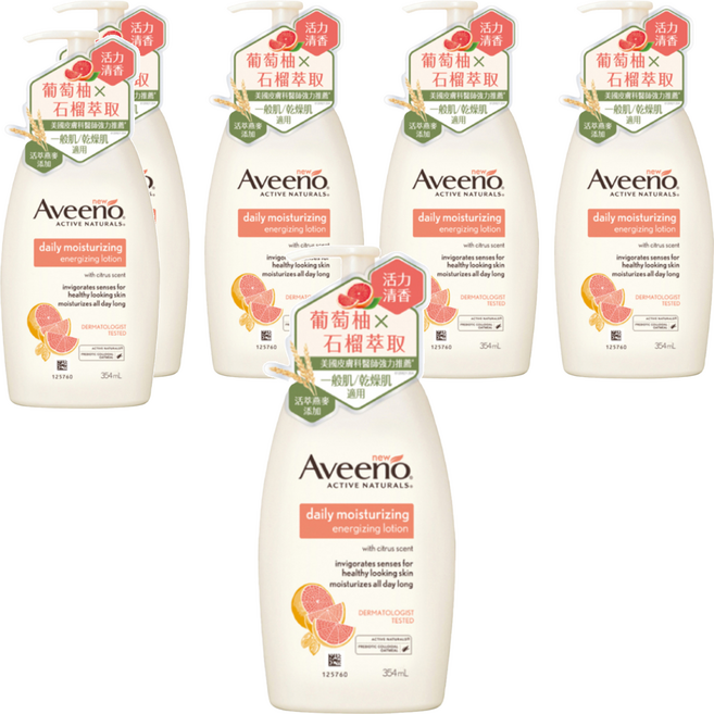 Aveeno 燕麥活力保濕乳 活力果香, 354ml, 6瓶