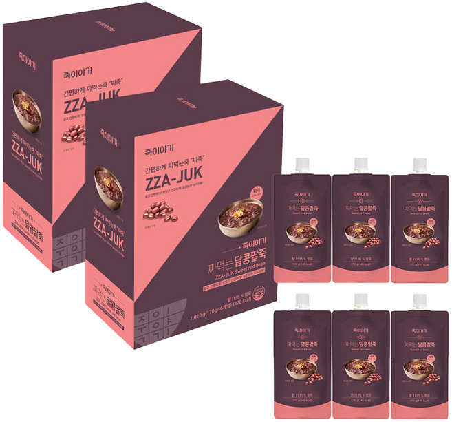 죽이야기 짜먹는 달콩팥죽 6p, 2개, 1.02kg