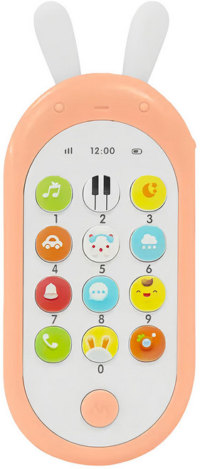 NEW WIS 小牛津 哈囉!小手機 學習用手機 附認知學習繪本, 粉橘色, 1個