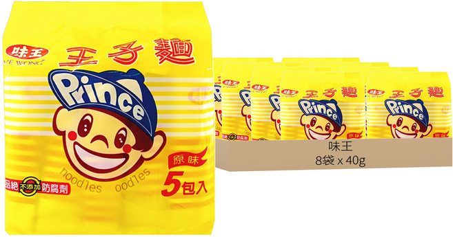 味王 王子麵 原味, 40g, 40包
