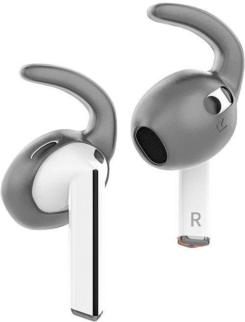 스페이스쉴드 갤럭시 버즈3 호환 유닛 분실방지 스탠다드 실리콘 이어 후크 숏타입, 다크그레이, 1개