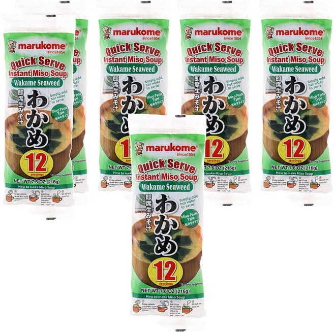 마루코메 인스턴트 미소 스프 와카메 즉석국, 216g, 6개