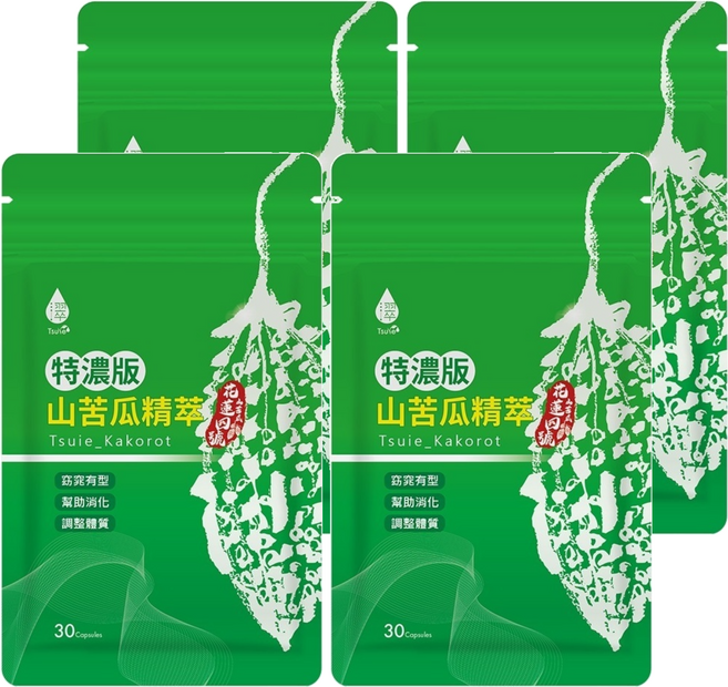 Tsuie 日濢 特濃版山苦瓜精萃, 30顆, 560mg, 4包