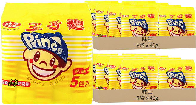 味王 王子麵 原味, 40g, 80包