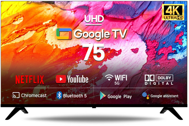 시티브 구글3.0 4K UHD HDR TV, 189cm(75인치), MZ75UHD, 스탠드형, 방문설치