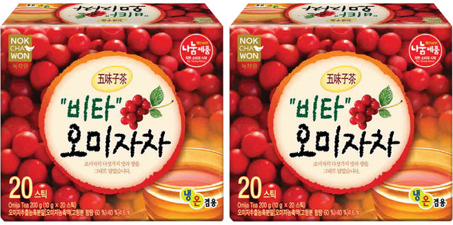 녹차원 비타오미자차, 10g, 20개입, 2개